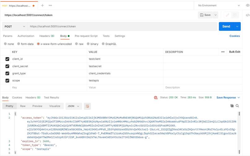 Using Identity Server to authorize our APIs